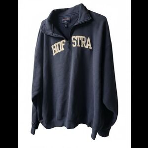 JanSport Hofstra University Quarter Zip Fleece Sweatshirt Navy Blue Mens XXL
